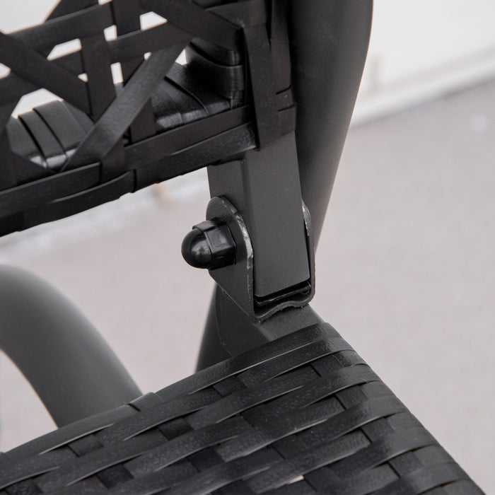 Outsunny 2 Seater Wicker Outdoor Glider Bench, Black