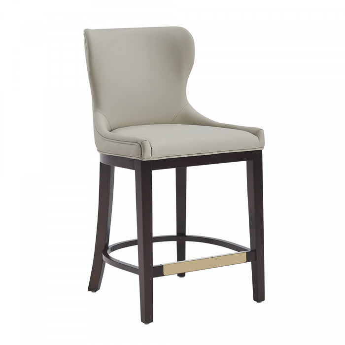 Blair Modern Wood Upholstered Counter Stool in Stone - Set of 3 Bar Stool