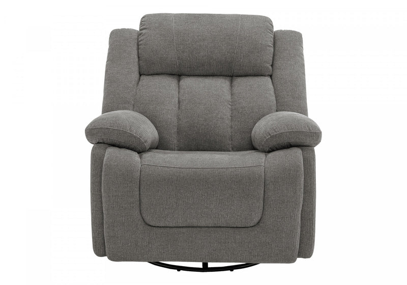 Power Reclining Chair, 39\" Wide, Glider, Swivel, Usb Ports Included, Light Grey Fabric Recliner