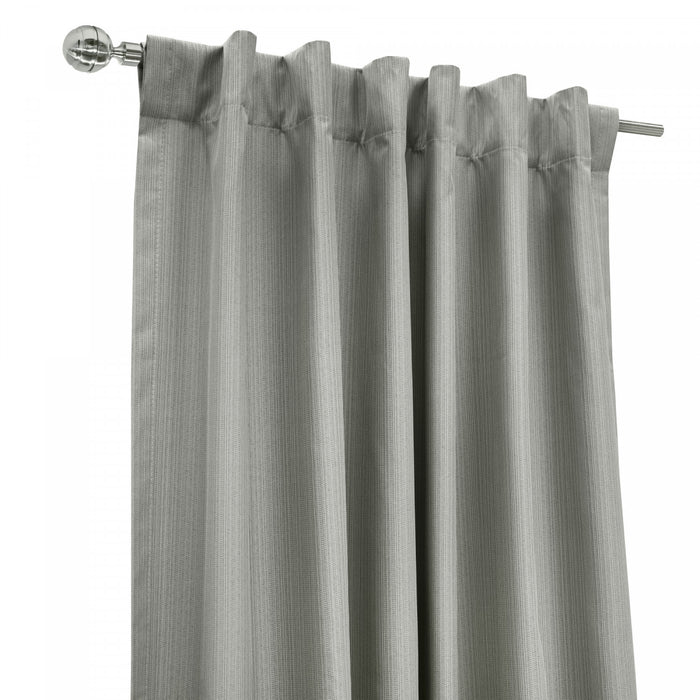 Thermaplus Brooklyn Grey Blackout Dual Header Curtain Panel - 52 x 95