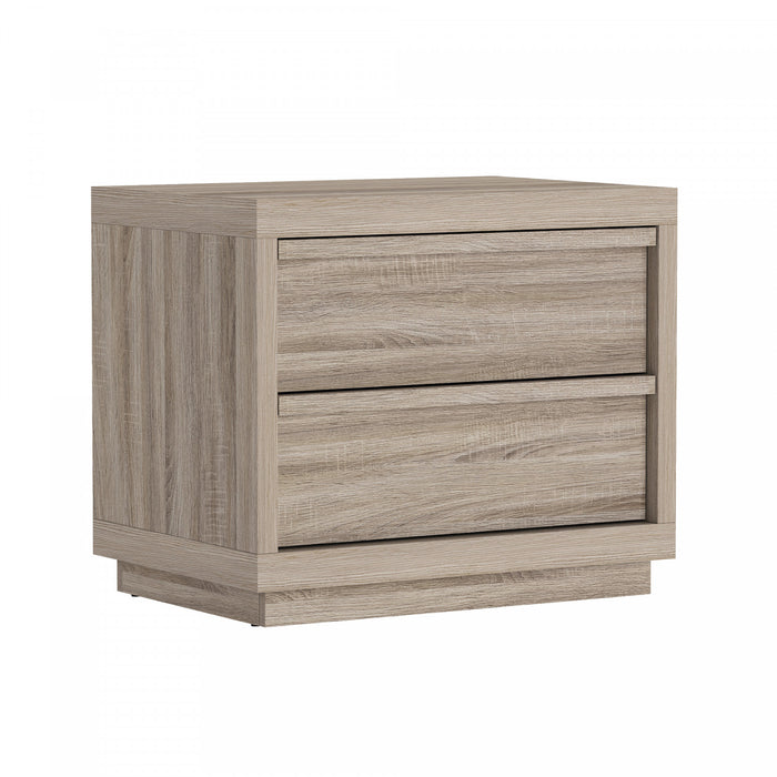 Navis Contemporary 26\" Nightstand in Natural Oak (2-Drawer)