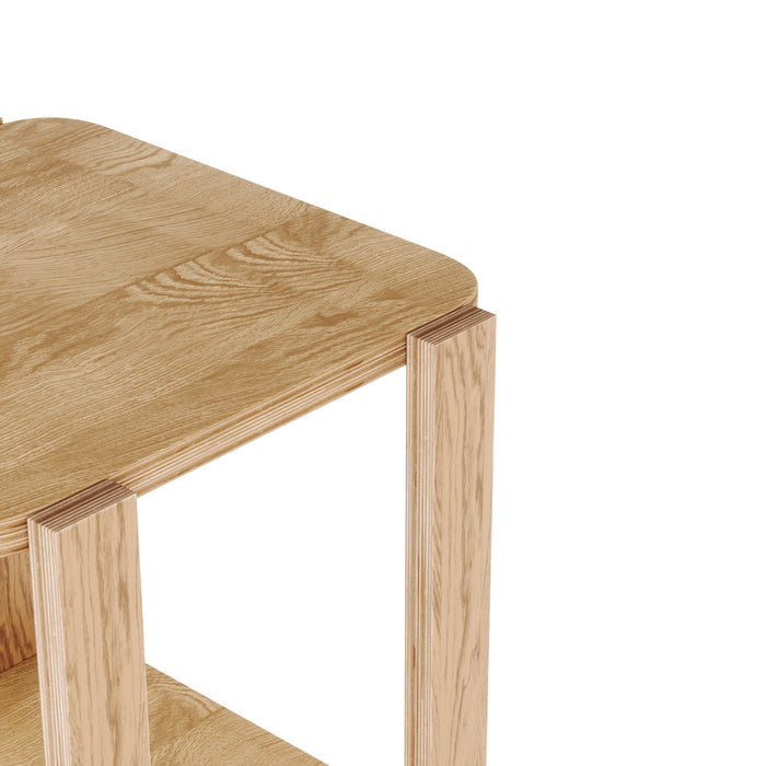 Umbra Modern Solid Wood Bellwood Chairside End Table with Shelf - Natural