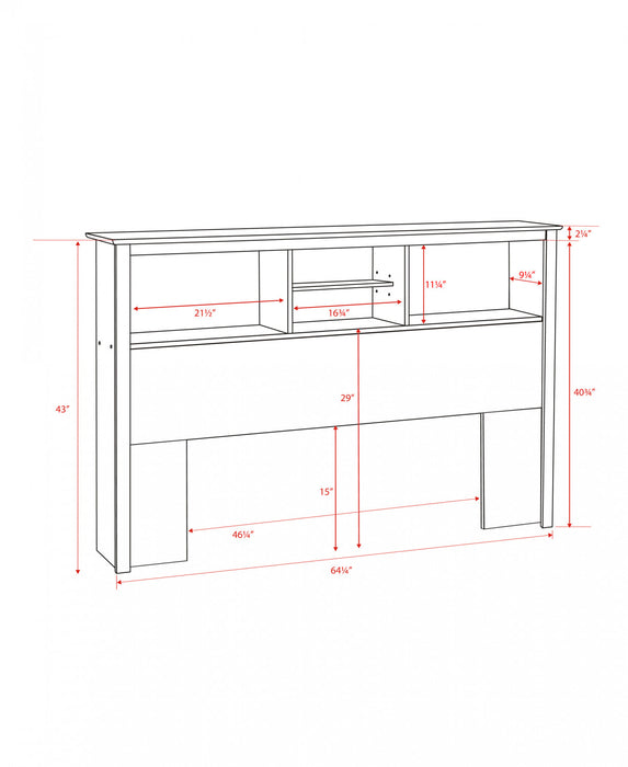 Full/Queen Bookcase Headboard - Espresso