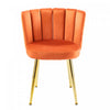 Aiden 5-Piece Dining Set with Glass Table and Velvet Chairs,Orange Dining Room Set | Ensemble de salle a manger Aiden 5 pieces avec table en verre et chaises en velours, couleur orange
