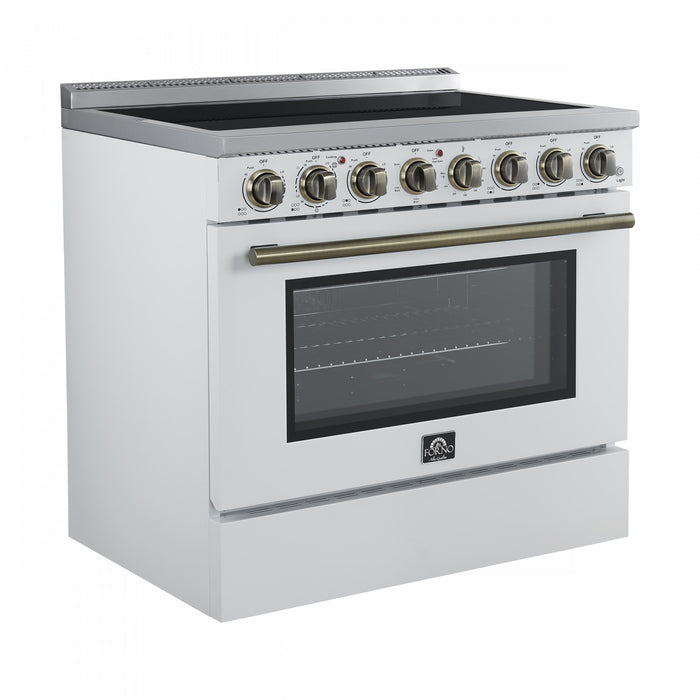 Forno Paolo 36 Inch White Freestanding Electric Range, White, 5.44 cu.ft. - FFSEL6011-36WHT