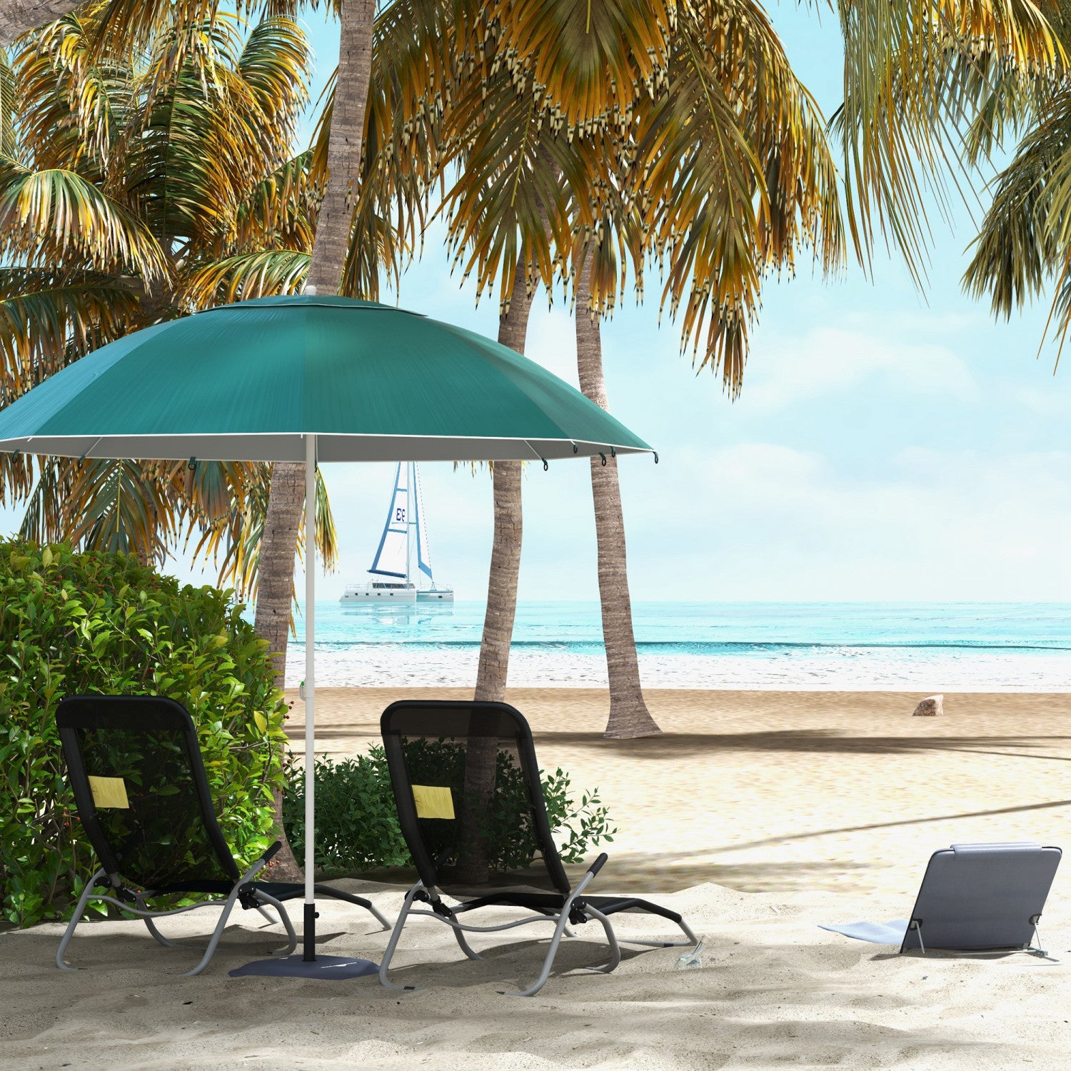 Outsunny 7.5ft 2-in-1 Umbrella Shelter, Beach Umbrella, Dark