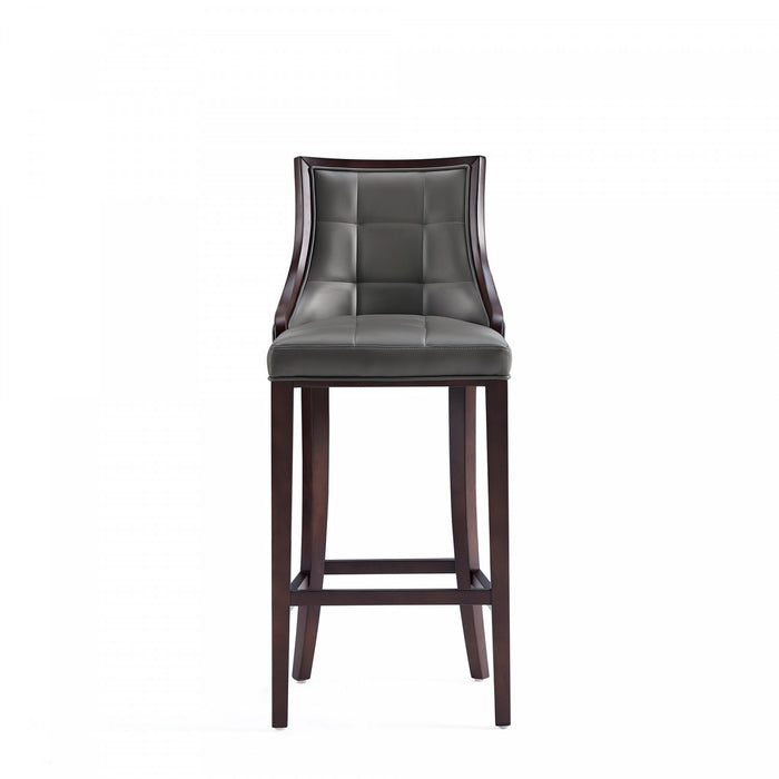 Fifth Avenue Traditional Wood Upholstered Barstool in Graphite - Set of 3