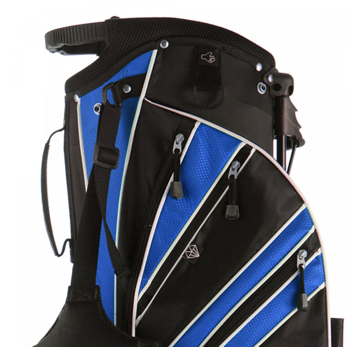 Costway Golf Stand Cart Bag Club W/6 Way Divider Carry Organizer Pockets Storage Blue