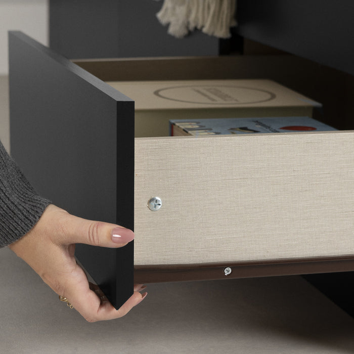 Vito Mate's Platform Storage Bed With 3 Drawers - Pure Black