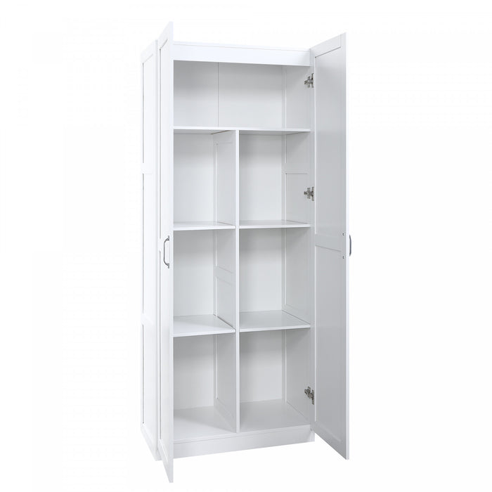 Cornelia Modern 2-Piece Wardrobe Closet in White Armoire