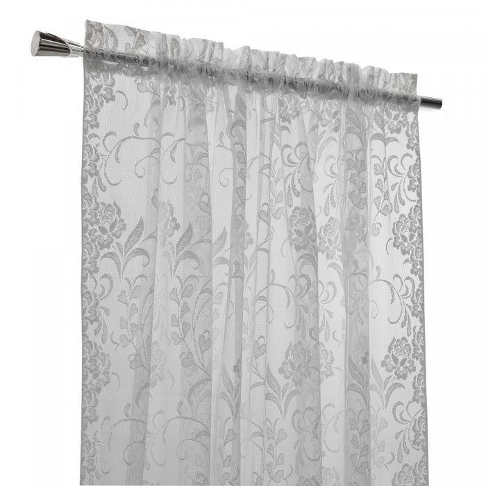 Habitat Limoges White Sheer Rod Pocket Curtain Panel - 55 x 84
