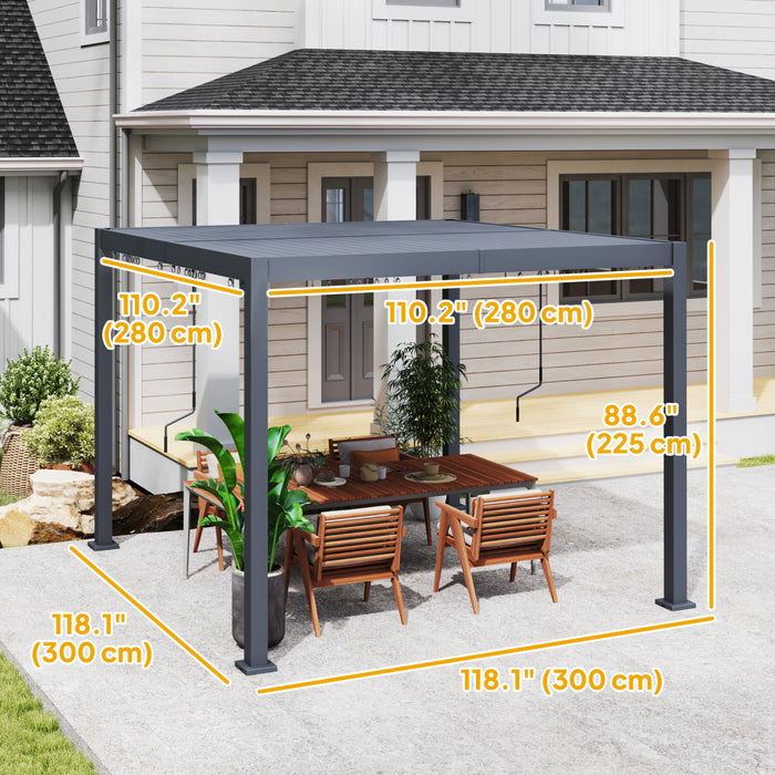 Outsunny 10' X 10' Louvered Pergola With Adjustable Roof & Aluminum Frame