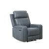 Bellamy 37 in. Leather Match Power Glider Recliner with Adjustable Headrest and USB - Blue | Fauteuil inclinable electrique a mouvement coulissant Bellamy de 37 po en cuir assorti avec appuie-tete ajustable et USB - Bleu