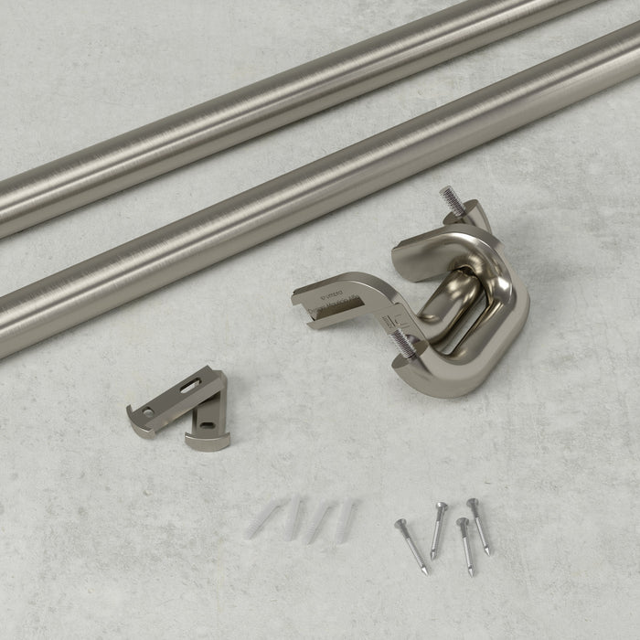 Umbra Twilight Matte Nickel Expandable Blackout 3/4\" Curtain Rod - 66\"-144\" 