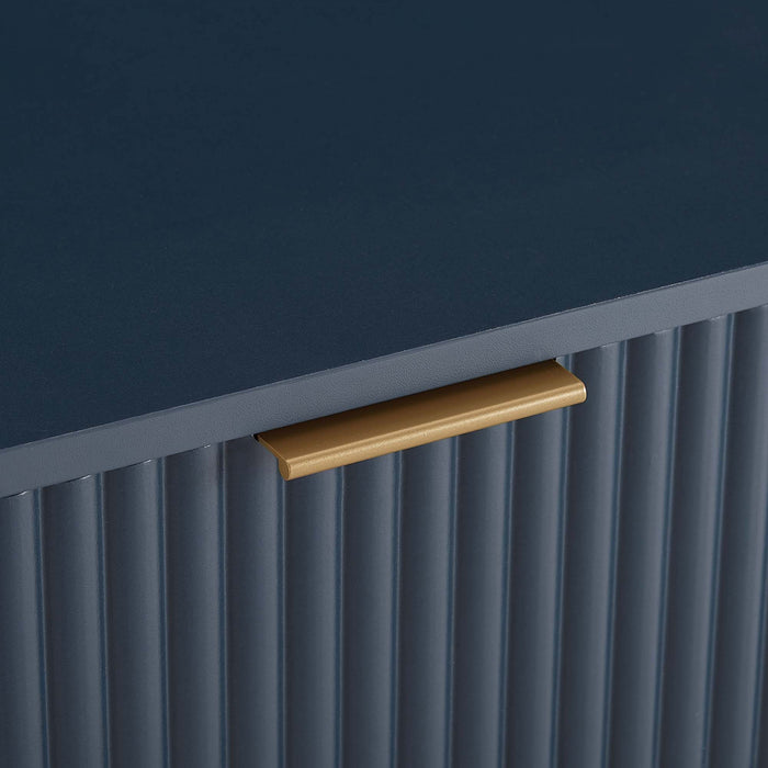 Dumbo Modern 20\" Fluted Nightstand in Midnight Blue (2-Drawer)