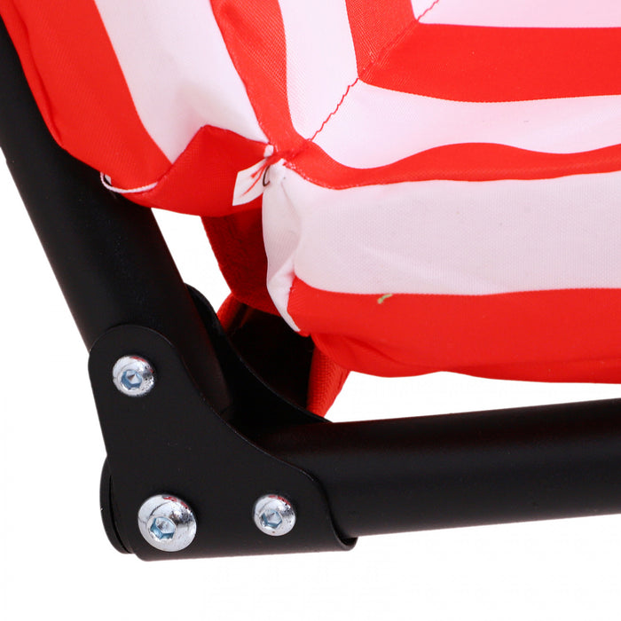 Outsunny 3-seat Patio Swing Chair, Outdoor Porch Swing Glider With Adjustable Canopy, Removable Cushion, And Weather Resistant Steel Frame, For Garden, Poolside, Red And White