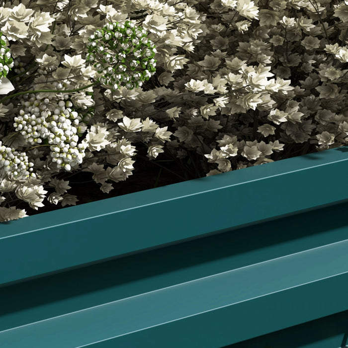 Outsunny 2 Tier Raised Garden Bed Galvanized Steel Planter Box, Green