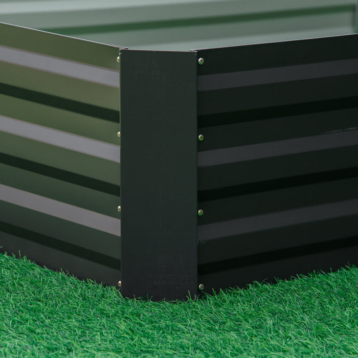 Outsunny 95\" X 36\" X 12\" Galvanized Raised Garden Bed, Metal Elevated Planter Box, Easy Diy And Cleaning For Growing Flowers, Herbs, Succulents, Gray