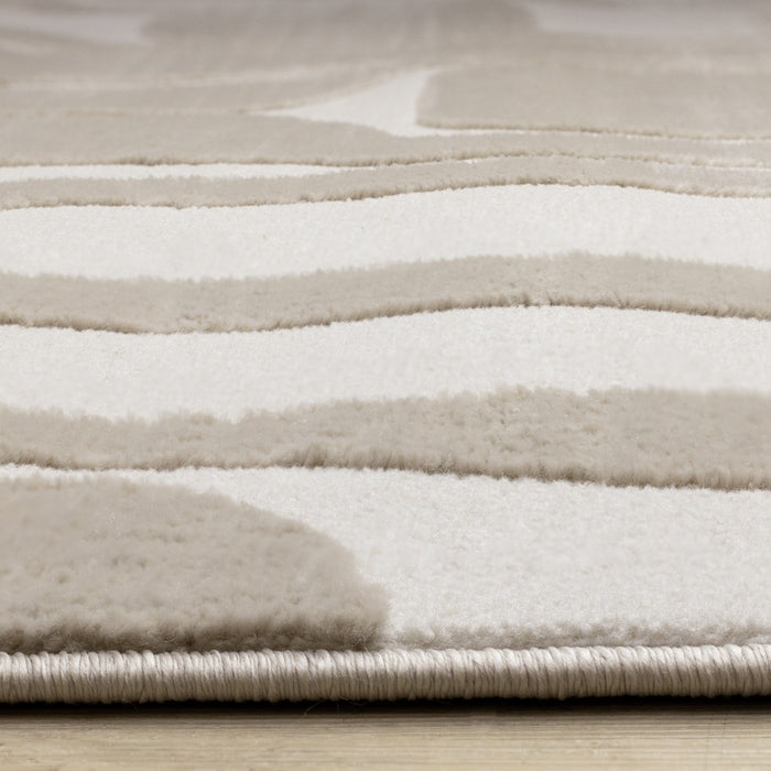 Leopold Modern Mid-Century Beige Cream Area Rug - 6'7\" x 9'6\"