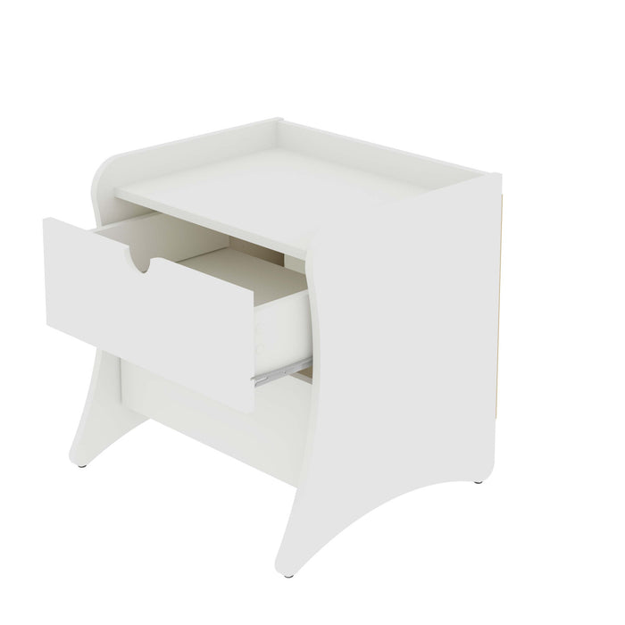 Coney Mid-Century Modern 20\" Nightstand in White (2-Drawer) - Set of 2