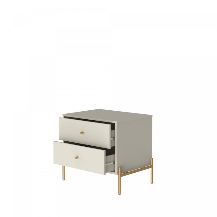 Jasper Modern 25\" Nightstand in Off White (2-Drawer) - Set of 2