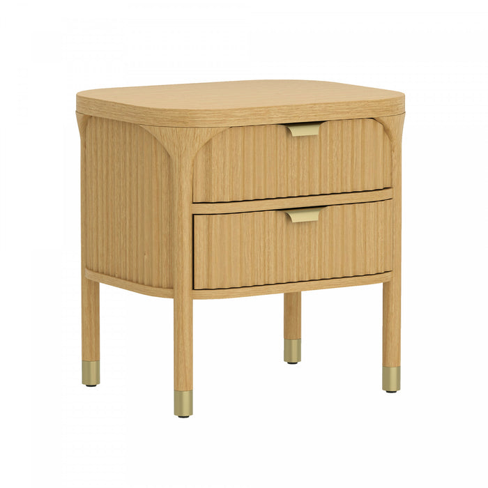 Park Contemporary 24\" Nightstand in Natural (2-Drawer)