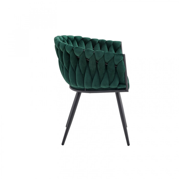 Hildy Accent Dining Arm Chair, Green Velvet (set of 2) 