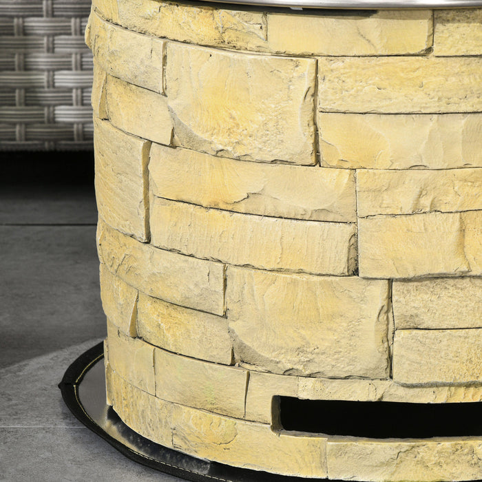 Outsunny Smokeless Fire Pit With Mat, 20\" Firepit, Magnesium Oxide, Yellow