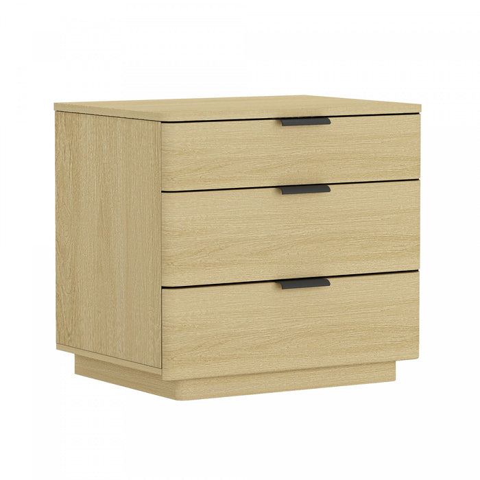 Payton Modern 26\" Nightstand in Natural Oak (3-Drawer)