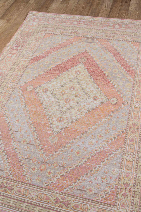 Poppy Traditional 5'3\" x 7'3\" Area Rug in Pink Indoor Area Rug
