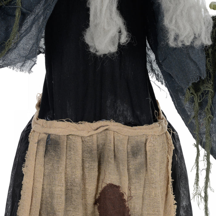 Outsunny 47\" Witch Halloween Decoration with Sound Activated Light Up Eyes