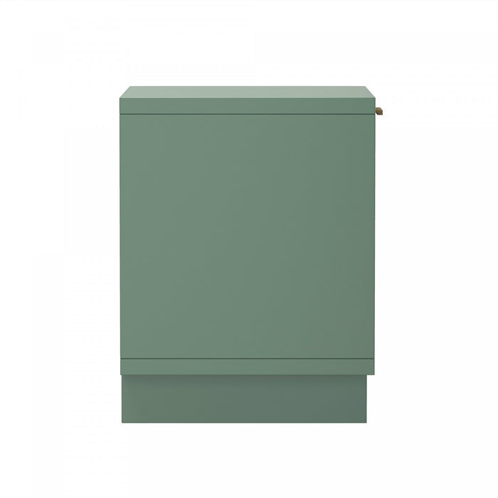 Elara Contemporary 18\" Solid Wood Nightstand in Sage Green (1-Drawer)