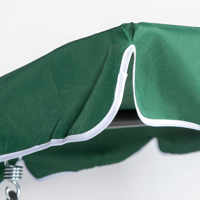 Outsunny 3-person Porch Swing With Adjustable Canopy, Green & White Stripe