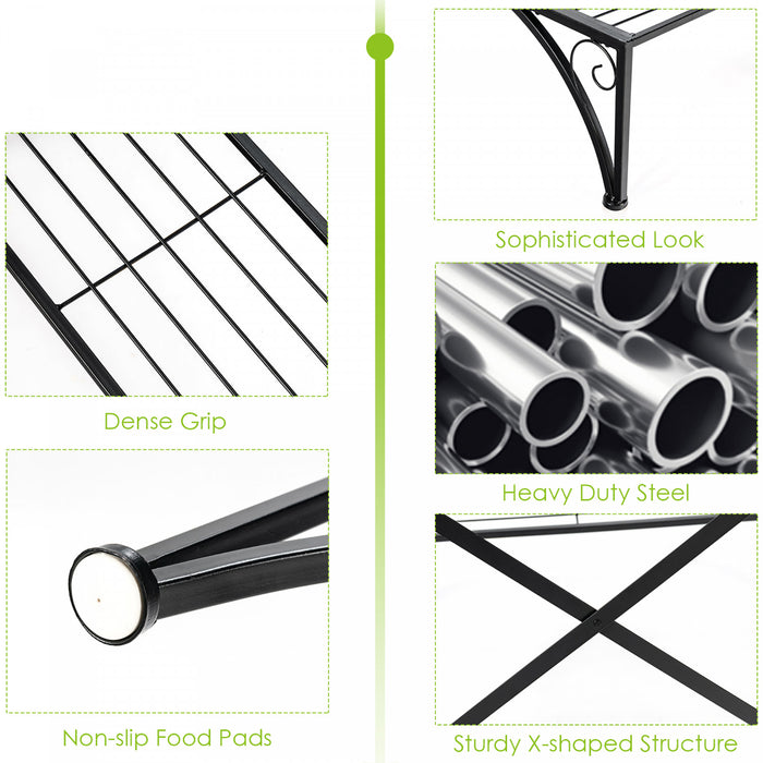 Costway Plant Rack 3-tier Metal Plant Stand Garden Shelf Stair Style Decorative