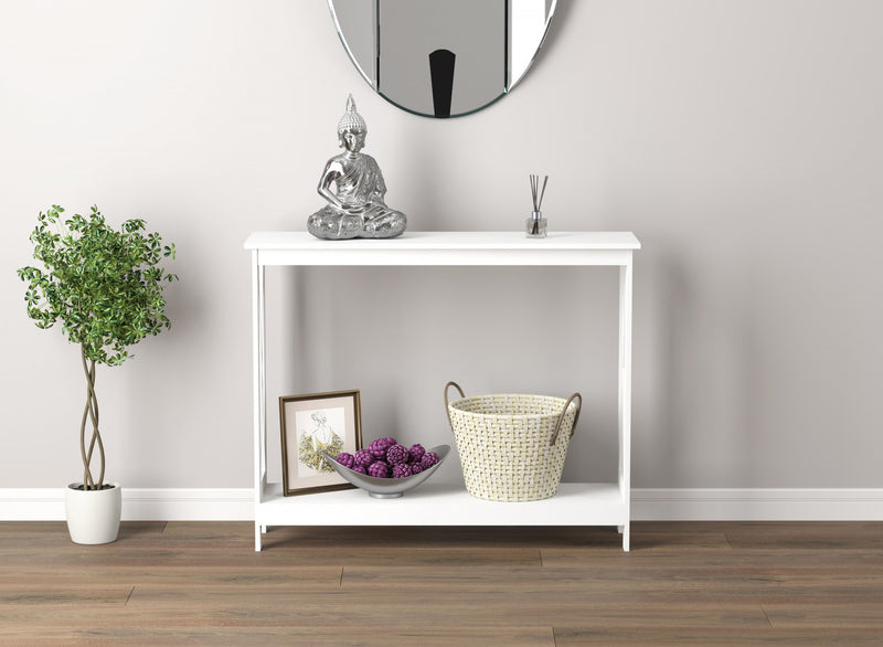 40” Console Table With 1 Shelf - White