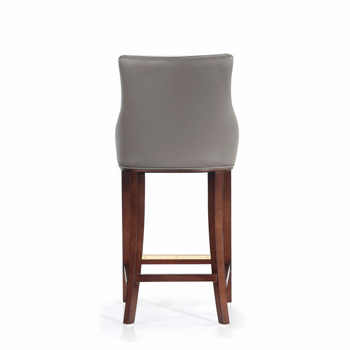 Shubert Modern Wood Upholstered Barstool in Dark Taupe - Set of 2