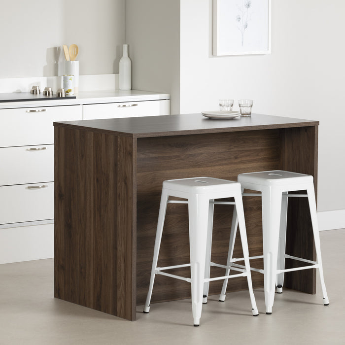 Myro Kitchen Island with Storage Natural Walnut and White - South Shore Kitchen Storage