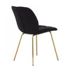 Brynlee Black Tufted Accent Chair with Gold Legs (Set of 2) | Chaise d'appoint Brynlee noire capitonnee avec pieds dores (ens. de 2)