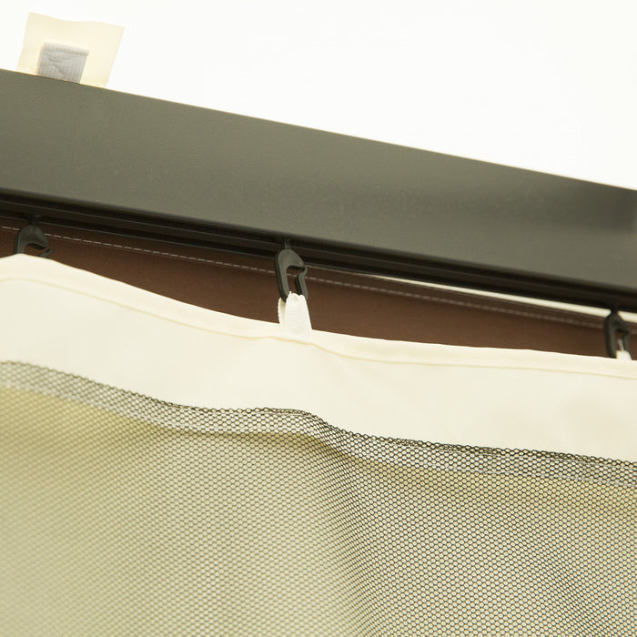 Outsunny Replacement Mosquito Netting For Gazebo 10' X 13' Black Screen Walls For Canopy With Zippers For Parties And Outdoor Activities - Cream White