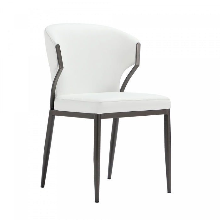 Kirsten Modern Vegan Leather Metal Dining Chair in White - Set of 4