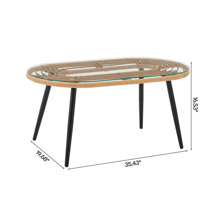 Pine Modern 4-Piece Conversation Set in Cream Patio Seating Package