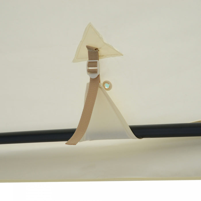 Outsunny 10' X 10' Patio Gazebo Outdoor Pavilion 2 Tire Roof Canopy Shelter Garden Event Party Tent Yard Sun Shade Steel Frame W/ Mosquito Netting Cream White