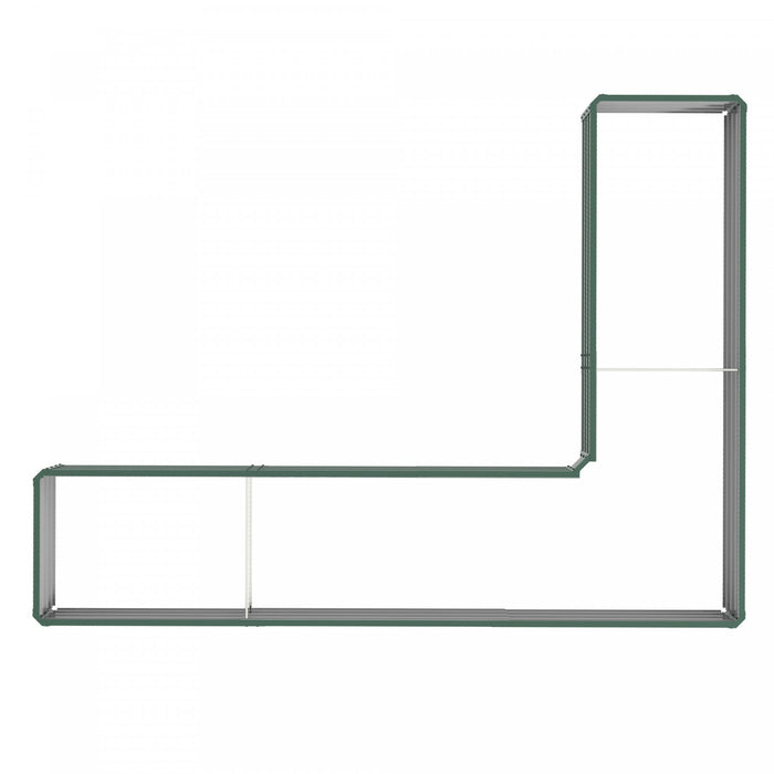 Outsunny L-shaped Raised Garden Bed, 82\" X 109\" X 12\" Galvanized Steel Planter Box With Multi-reinforced Rods For Vegetables, Flowers And Herbs, Green