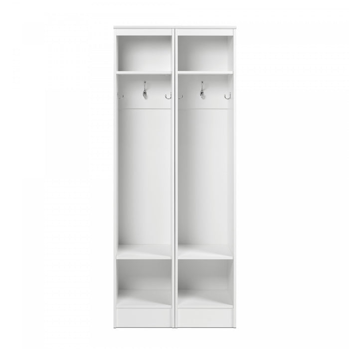 2-shelf Narrow Hall Tree - White (set Of 2)