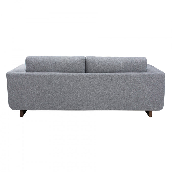Caden 83 in. Textured Weave Fabric Sofa with Block Arms and Wood Legs - Grey