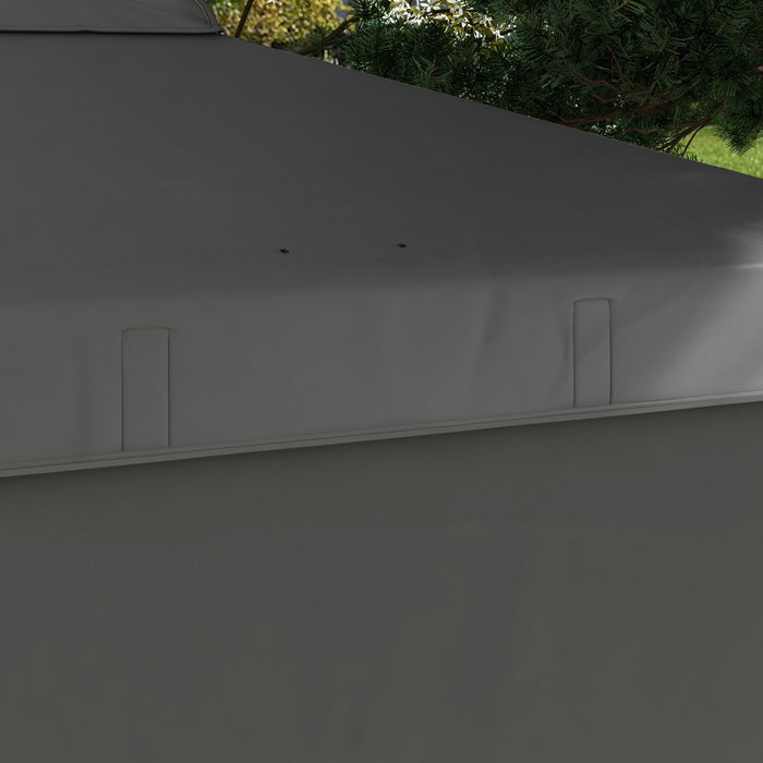 Outsunny 8x8 Adjustable Pop Up Canopy Tent W/ 1 Sidewall, Dark Grey