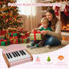 Costway 18 Keys Kids Piano Keyboard with Removable Music Stand One-key Start for Boys Girls Pink