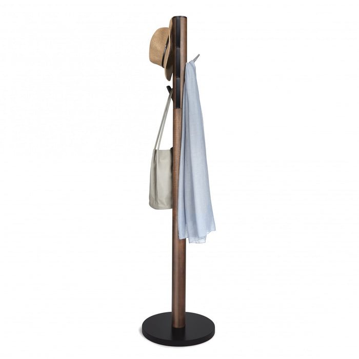 Umbra Modern Wood Flapper Coat Rack - Black and Walnut
