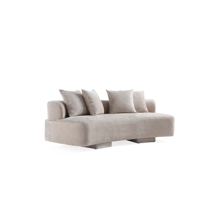 Verandah Mid-Century Modern 91\" Chenille Sofa in Beige