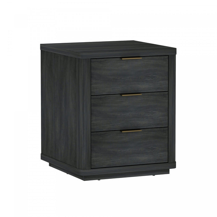 Evelyn Modern 20\" Nightstand in Charcoal Gray (3-Drawer) - Set of 2